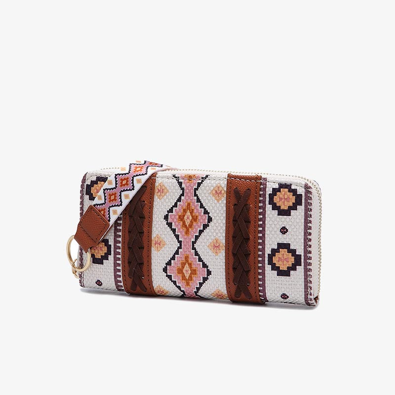 Bohemian Geldbörse Vintage Canvas Ethno-Stil Kleine Clutch für Frauen