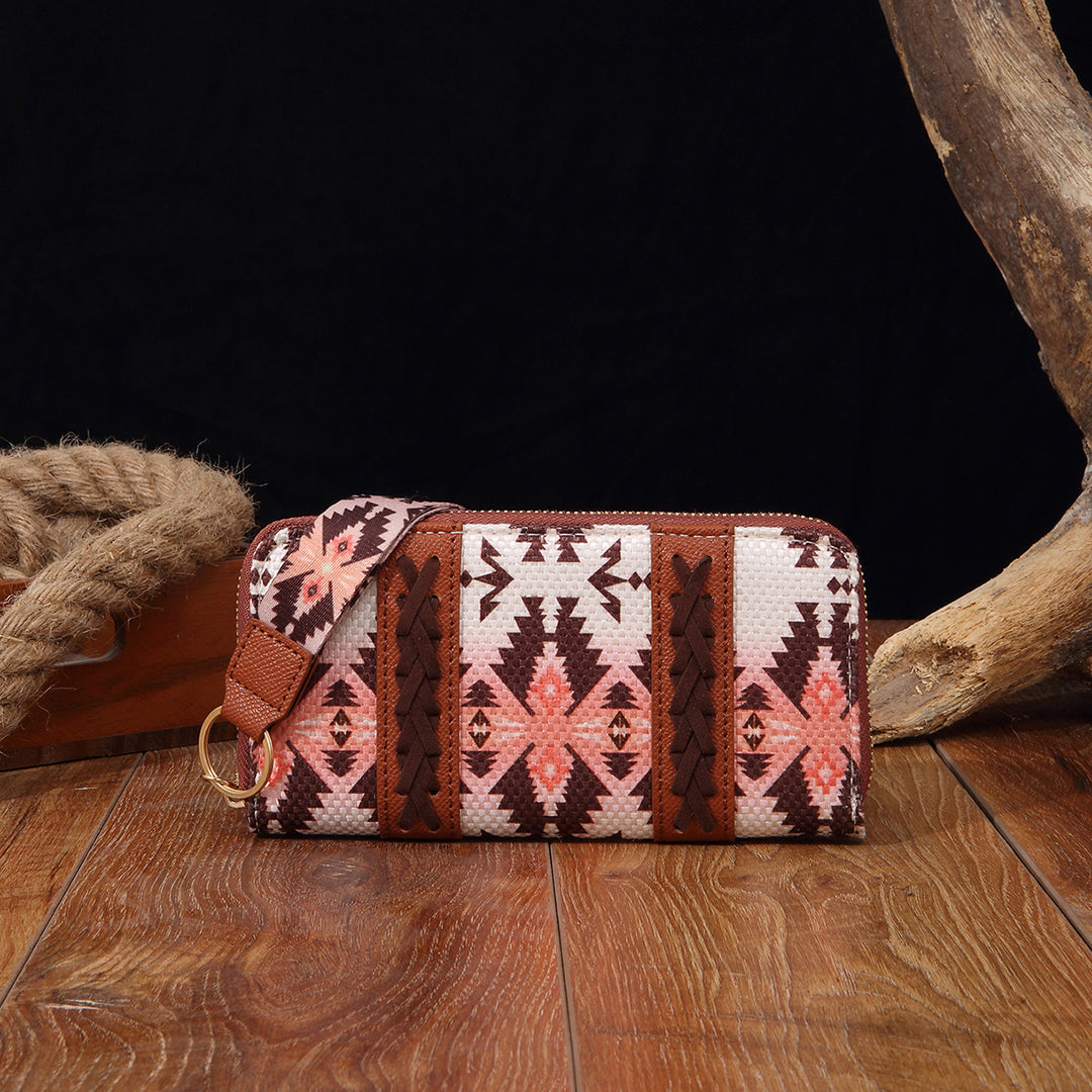 Bohemian Geldbörse Vintage Canvas Ethno-Stil Kleine Clutch für Frauen