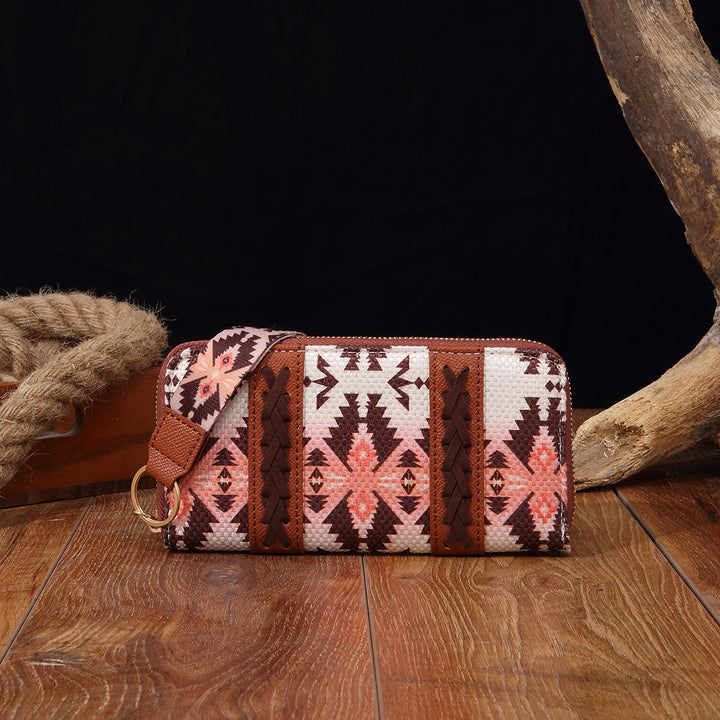 Bohemian Geldbörse Vintage Canvas Ethno-Stil Kleine Clutch für Frauen