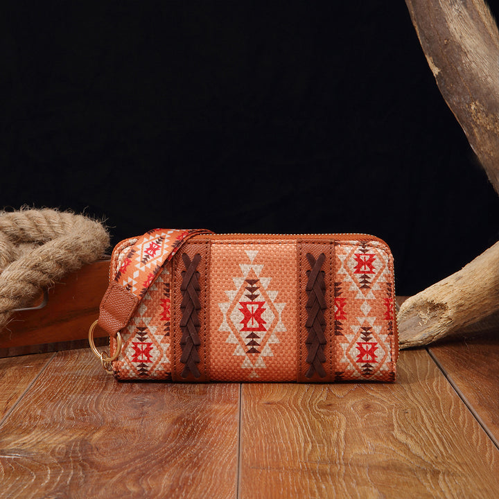 Bohemian Geldbörse Vintage Canvas Ethno-Stil Kleine Clutch für Frauen