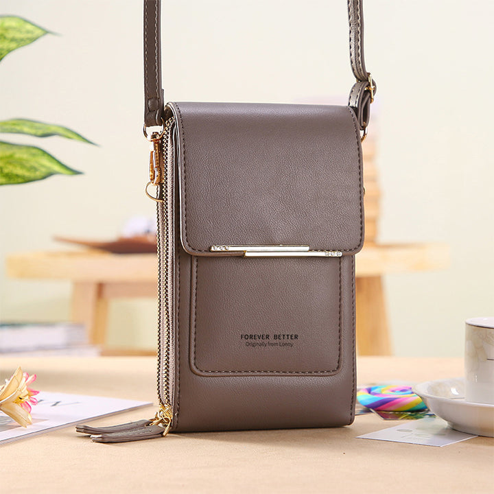 Kunstleder Telefon Geldbörse Mini Crossbody Schultertasche Handytasche 