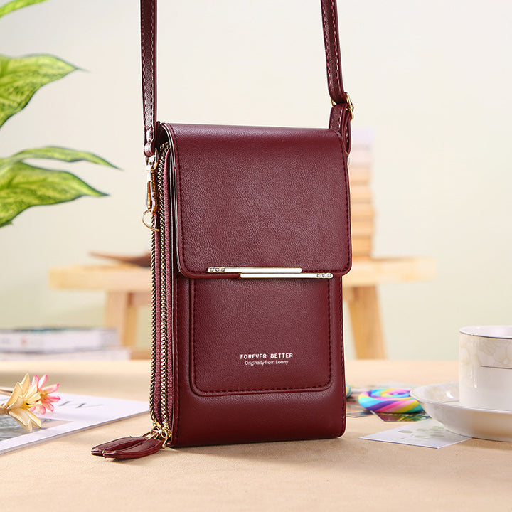 Kunstleder Telefon Geldbörse Mini Crossbody Schultertasche Handytasche 