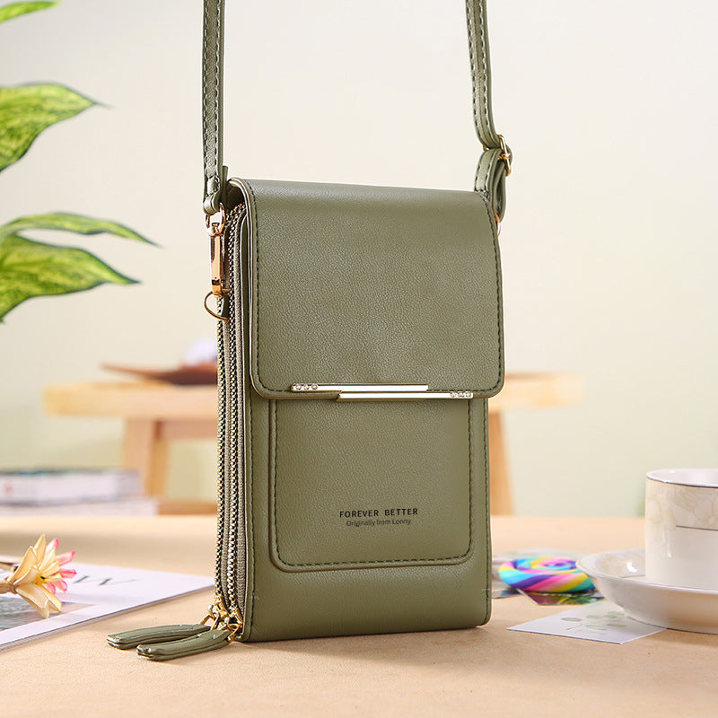 Kunstleder Telefon Geldbörse Mini Crossbody Schultertasche Handytasche 