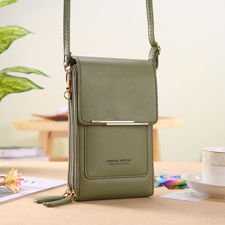 Kunstleder Telefon Geldbörse Mini Crossbody Schultertasche Handytasche 