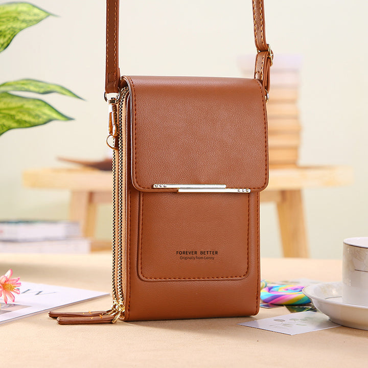 Kunstleder Telefon Geldbörse Mini Crossbody Schultertasche Handytasche 
