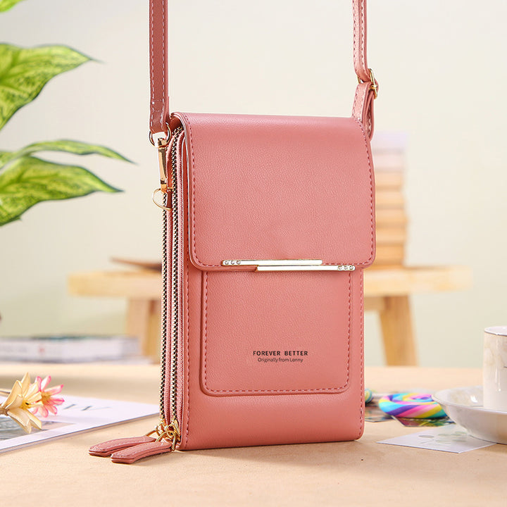 Kunstleder Telefon Geldbörse Mini Crossbody Schultertasche Handytasche 