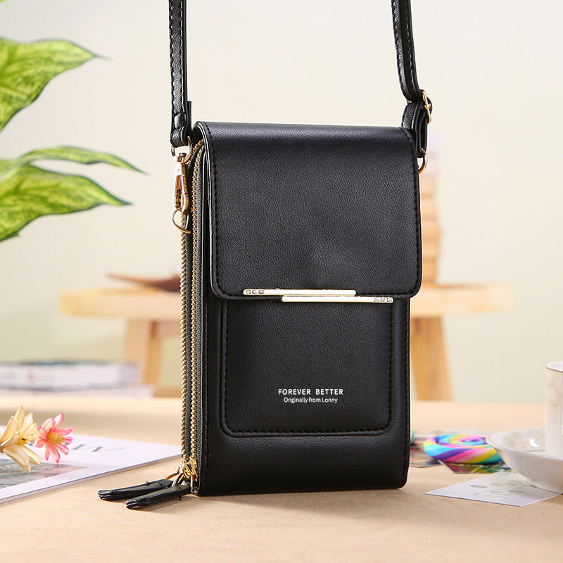 Kunstleder Telefon Geldbörse Mini Crossbody Schultertasche Handytasche 