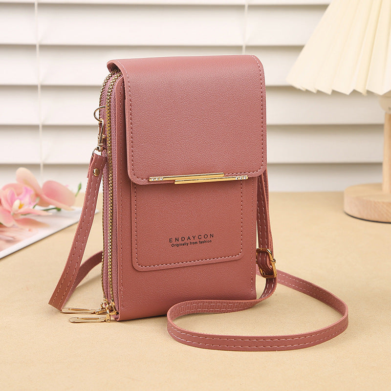 Kunstleder Telefon Geldbörse Mini Crossbody Schultertasche Handytasche 