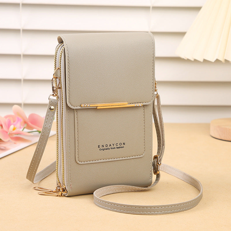 Kunstleder Telefon Geldbörse Mini Crossbody Schultertasche Handytasche 