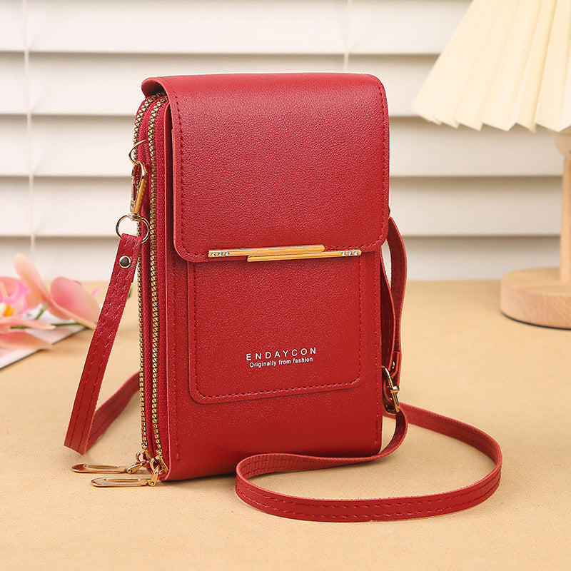 Kunstleder Telefon Geldbörse Mini Crossbody Schultertasche Handytasche 