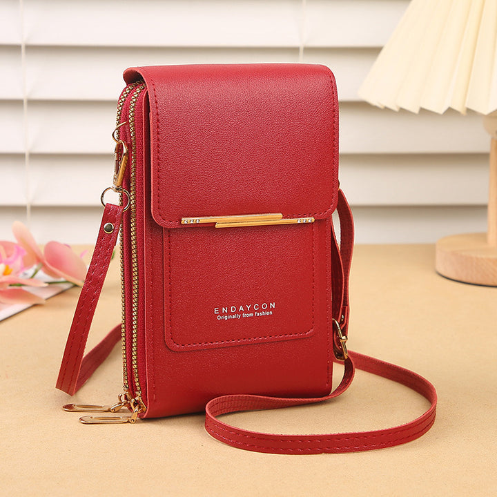 Kunstleder Telefon Geldbörse Mini Crossbody Schultertasche Handytasche 
