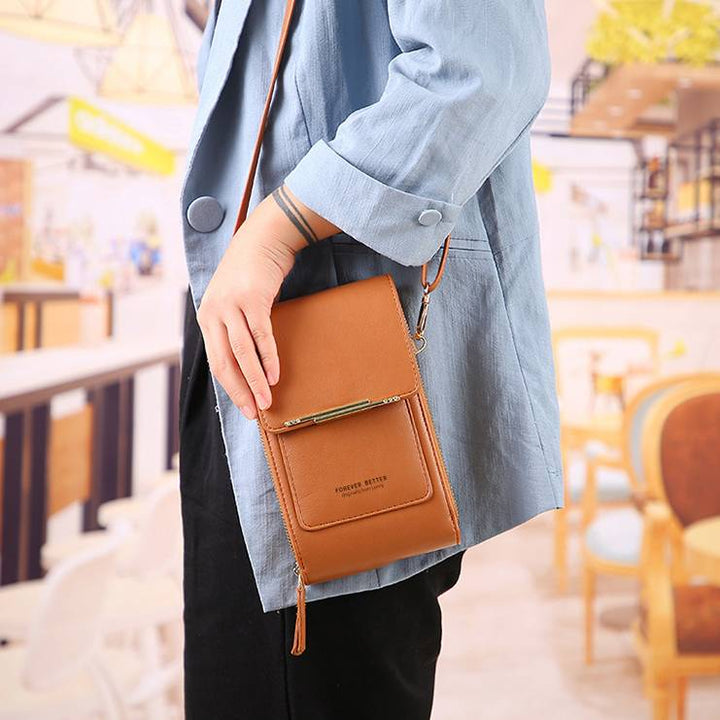 Kunstleder Telefon Geldbörse Mini Crossbody Schultertasche Handytasche 