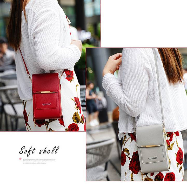 Kunstleder Telefon Geldbörse Mini Crossbody Schultertasche Handytasche 