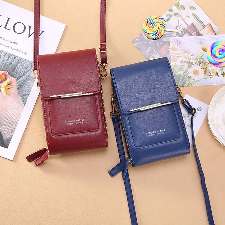 Kunstleder Telefon Geldbörse Mini Crossbody Schultertasche Handytasche 