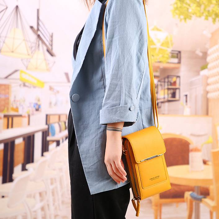 Kunstleder Telefon Geldbörse Mini Crossbody Schultertasche Handytasche 