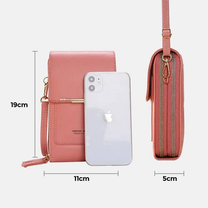 Kunstleder Telefon Geldbörse Mini Crossbody Schultertasche Handytasche 