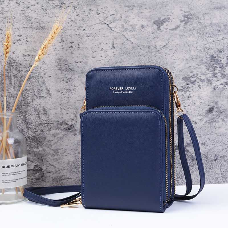 Handytasche mit mehreren Fächern und transparentem Fenster - Dunkelblau - image 14