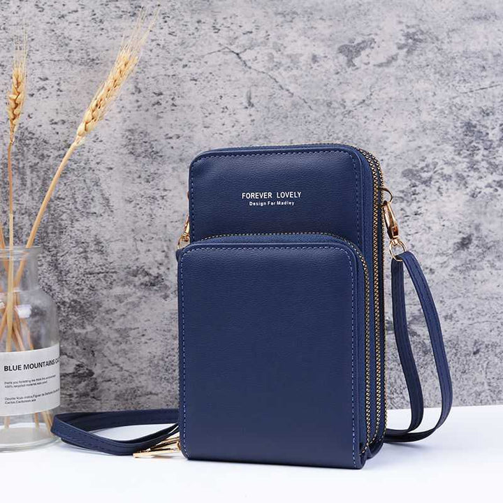 Handytasche mit mehreren Fächern und transparentem Fenster - Dunkelblau - image 14