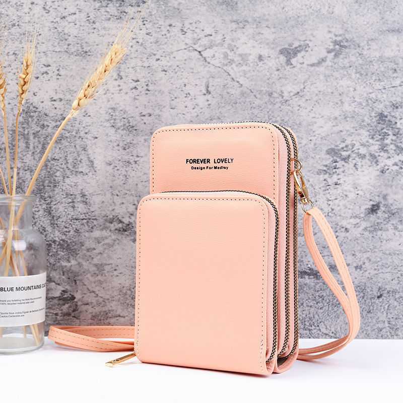 Handytasche mit mehreren Fächern und transparentem Fenster - Pfirsichpuff - image 6