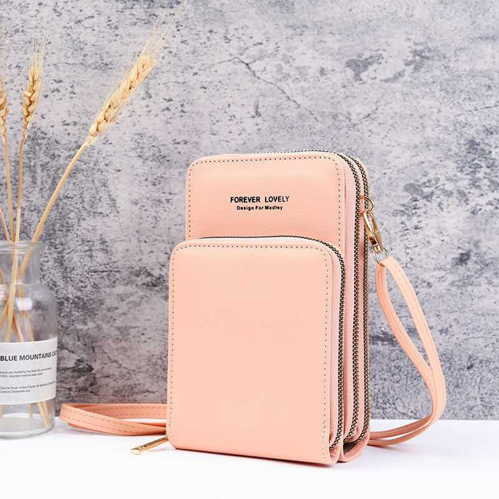 Handytasche mit mehreren Fächern und transparentem Fenster - Pfirsichpuff - image 6