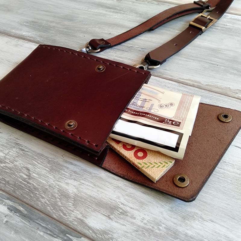 Herren Anti-Diebstahl versteckte Unterarm Gurt Holster Leder Weste Tasche