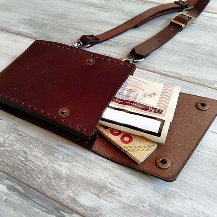Herren Anti-Diebstahl versteckte Unterarm Gurt Holster Leder Weste Tasche