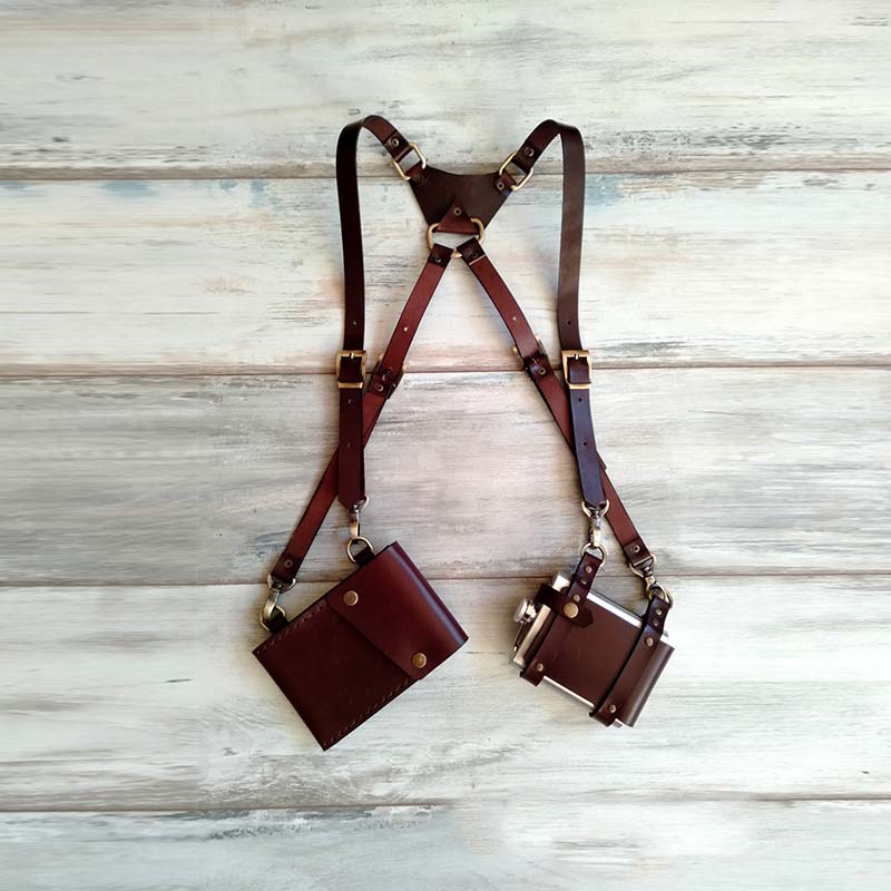 Herren Anti-Diebstahl versteckte Unterarm Gurt Holster Leder Weste Tasche