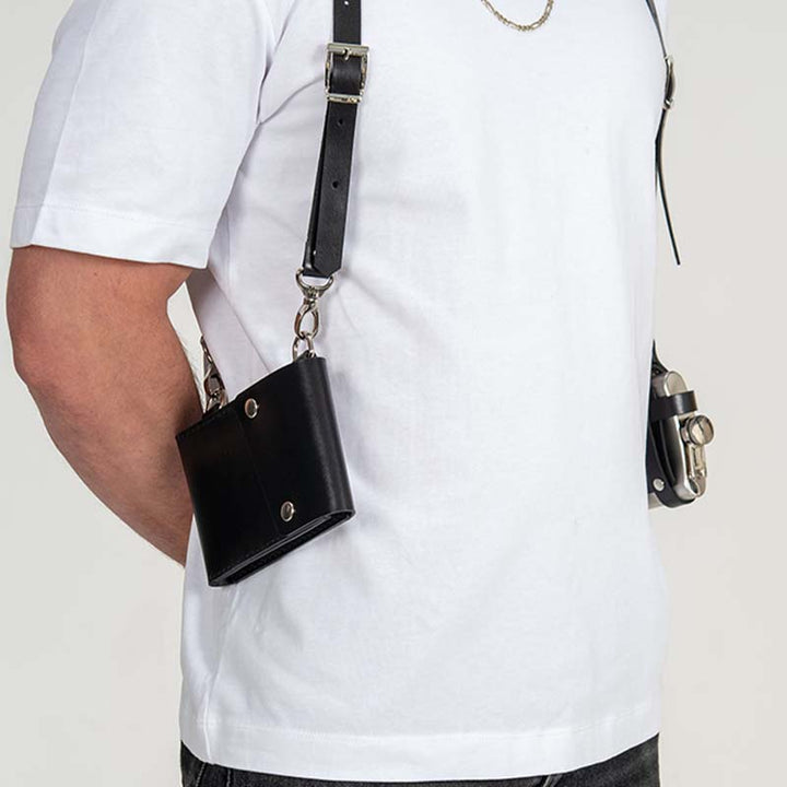 Herren Anti-Diebstahl versteckte Unterarm Gurt Holster Leder Weste Tasche