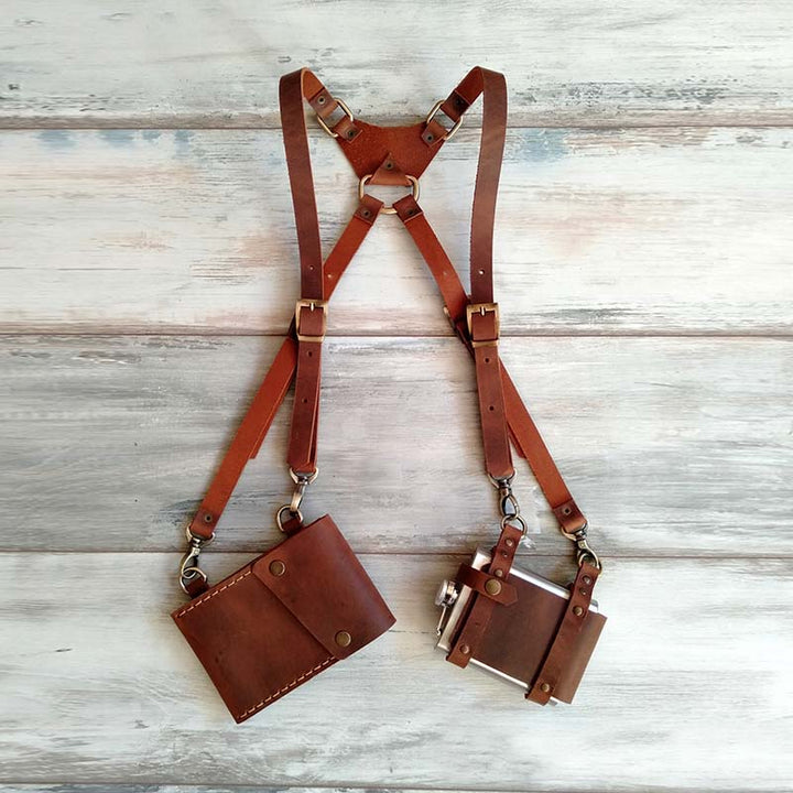 Herren Anti-Diebstahl versteckte Unterarm Gurt Holster Leder Weste Tasche