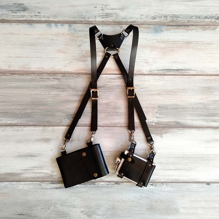 Herren Anti-Diebstahl versteckte Unterarm Gurt Holster Leder Weste Tasche