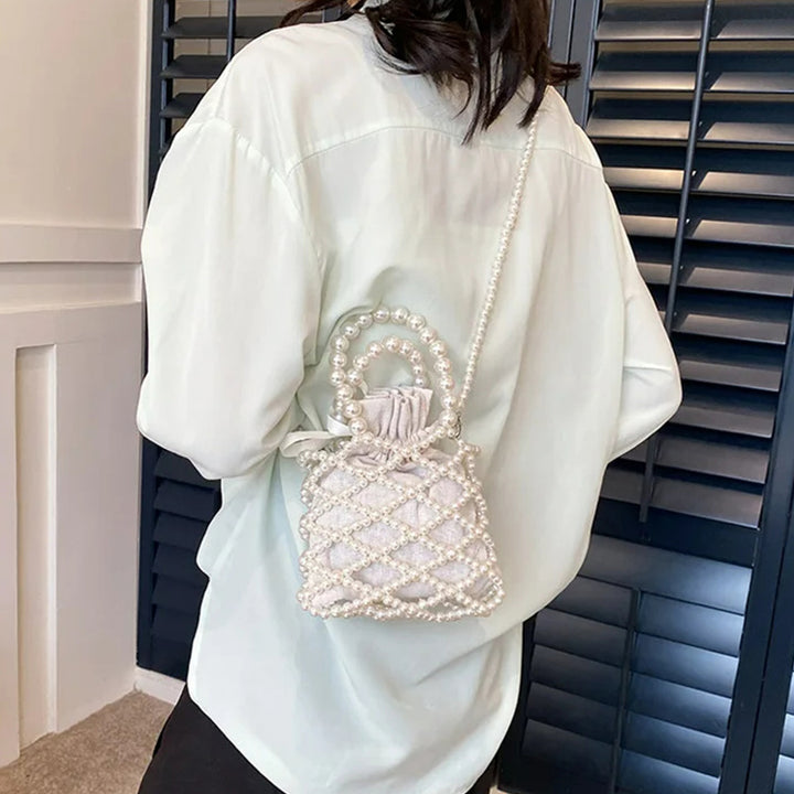 Handtasche aus Acrylperlen mit Futter für Damen, Vintage-Umhängetasche
