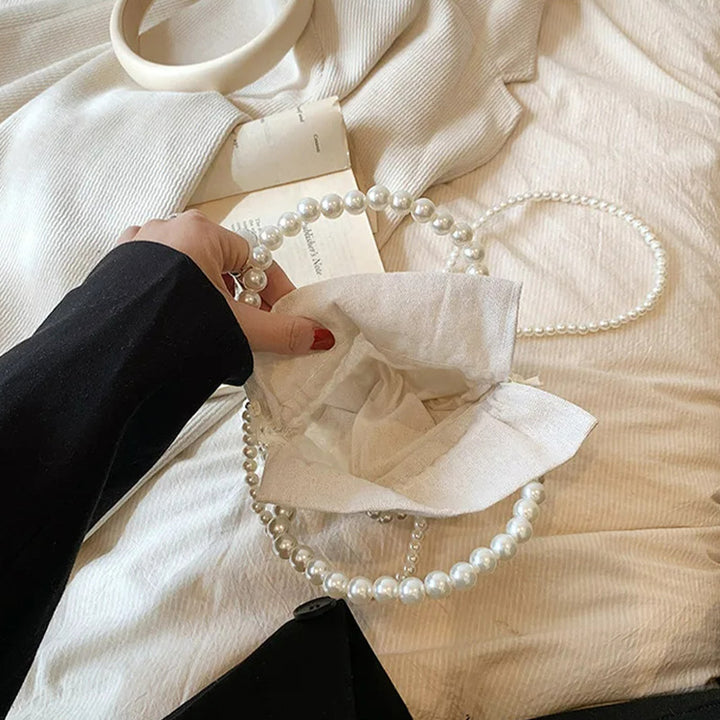 Handtasche aus Acrylperlen mit Futter für Damen, Vintage-Umhängetasche