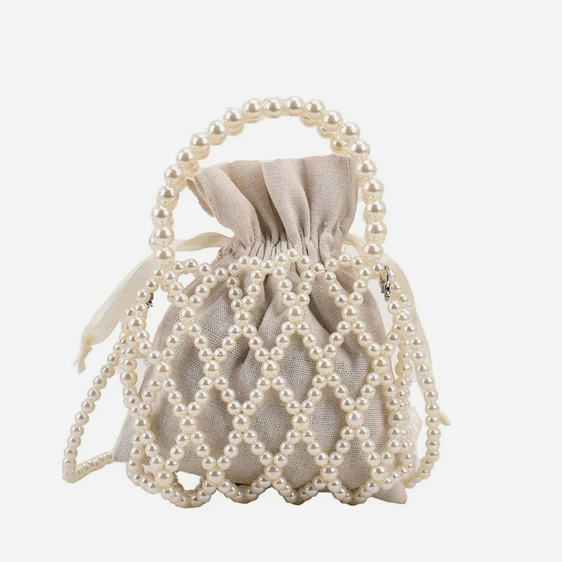 Handtasche aus Acrylperlen mit Futter für Damen, Vintage-Umhängetasche