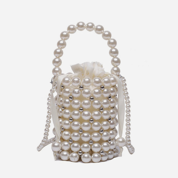 Ausgehöhlte Perlen-Beutel-Tasche für Damen, Mini-Handtasche