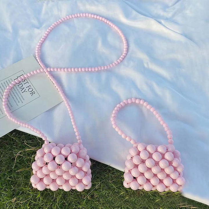 Mini Perlen geflochtene Tasche für Mädchen süße Umhängetasche