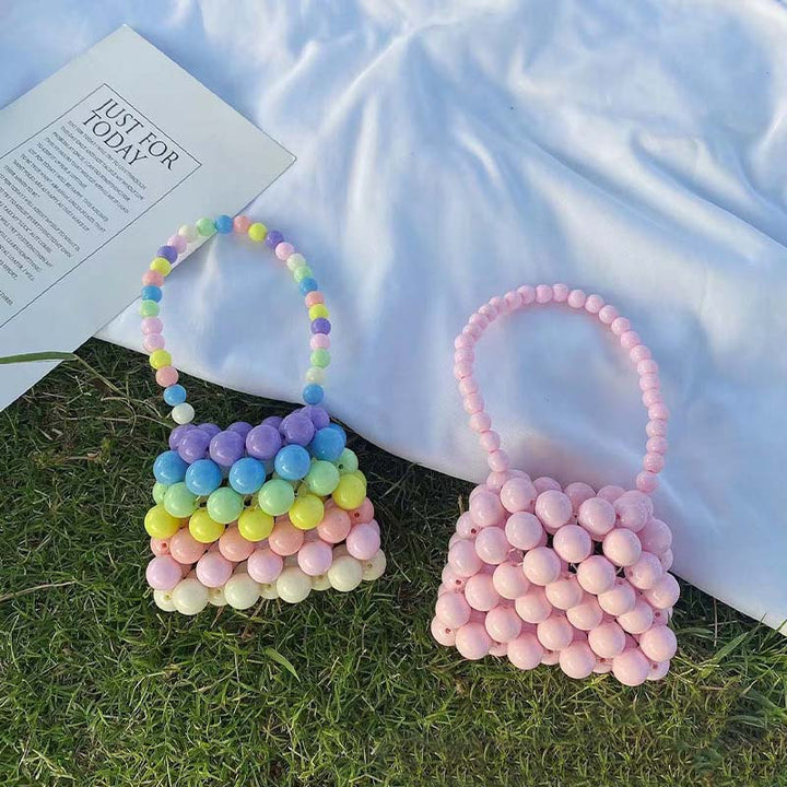 Mini Perlen geflochtene Tasche für Mädchen süße Umhängetasche