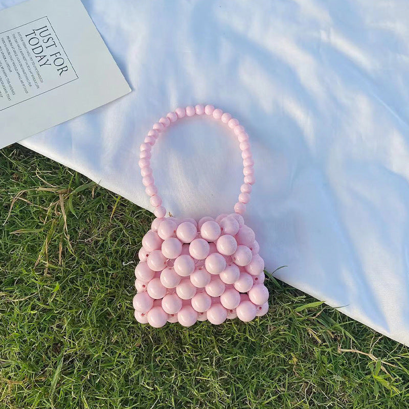 Mini Perlen geflochtene Tasche für Mädchen süße Umhängetasche