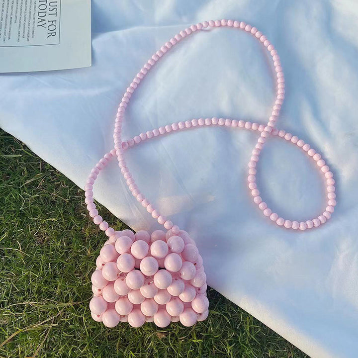 Mini Perlen geflochtene Tasche für Mädchen süße Umhängetasche
