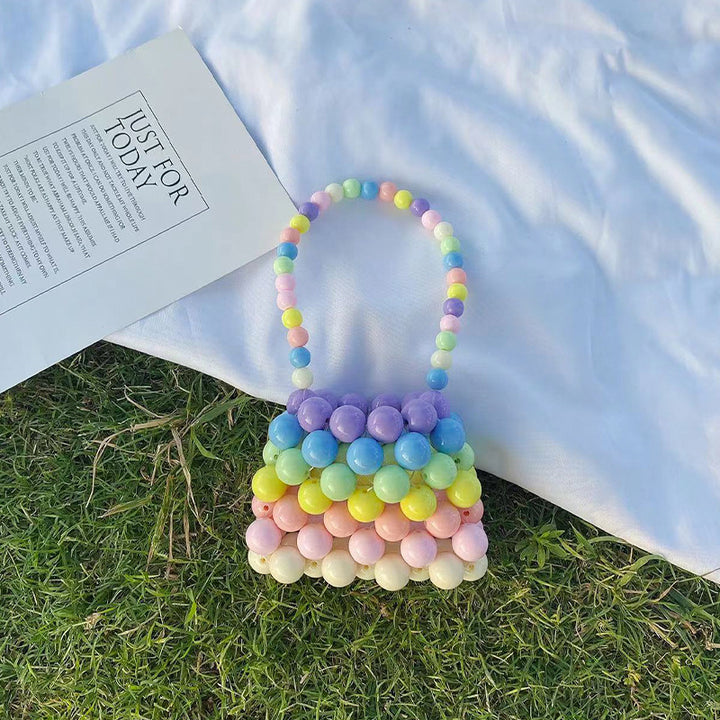 Mini Perlen geflochtene Tasche für Mädchen süße Umhängetasche