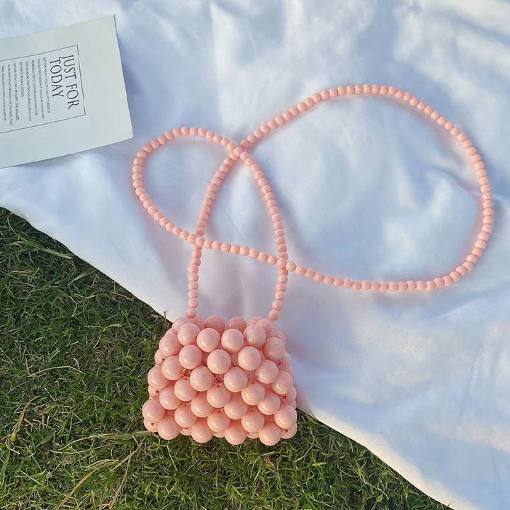 Mini Perlen geflochtene Tasche für Mädchen süße Umhängetasche