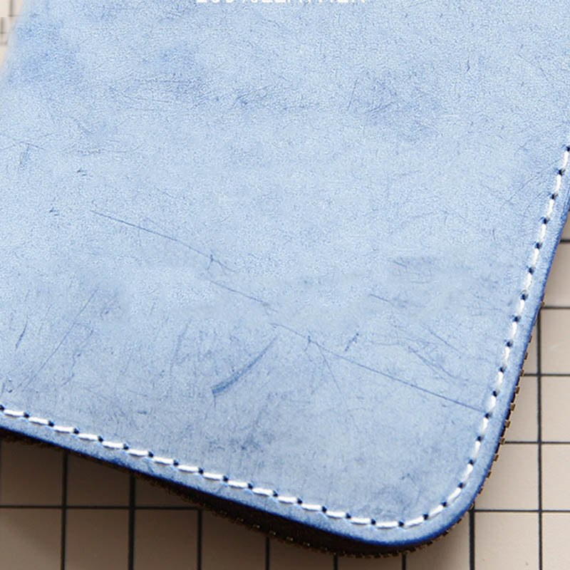 Vertikale Reißverschluss-Geldbörse Minimalsit Klassische Leder-Geldbörse für Frauen Männer