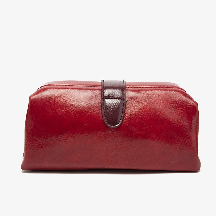 Vintage Horizontale Bürotasche Glänzendes pflanzlich gegerbtes Leder Umhängetasche
