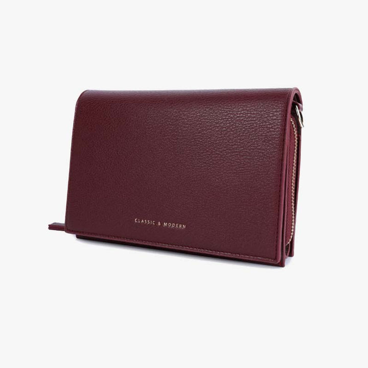 Handytasche mit drei Fächern für Damen, große horizontale Umhängetasche
