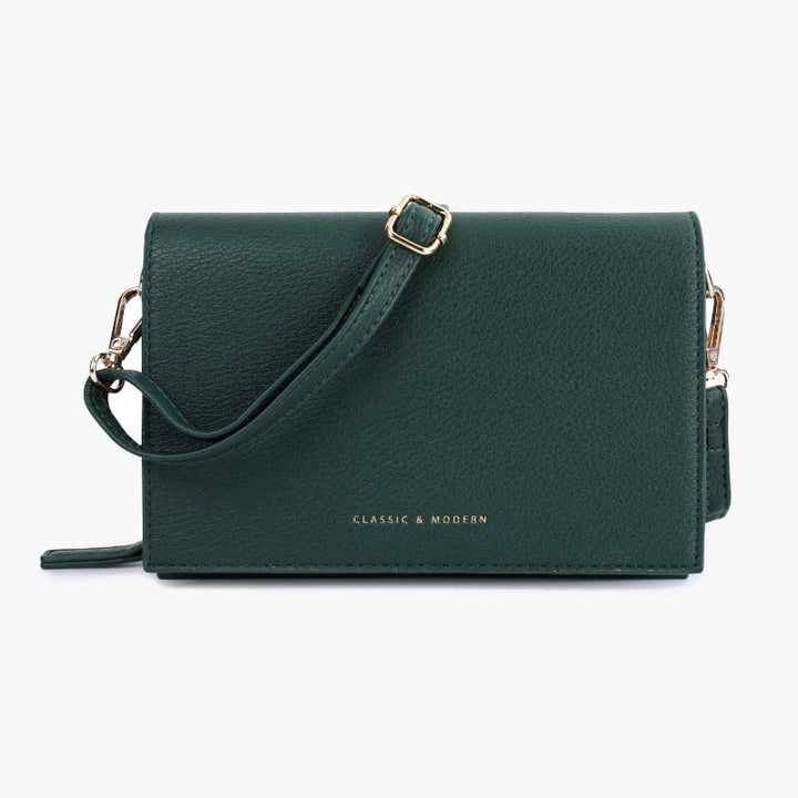 Handytasche mit drei Fächern für Damen, große horizontale Umhängetasche
