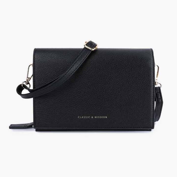 Handytasche mit drei Fächern für Damen, große horizontale Umhängetasche