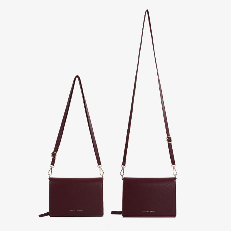 Handytasche mit drei Fächern für Damen, große horizontale Umhängetasche