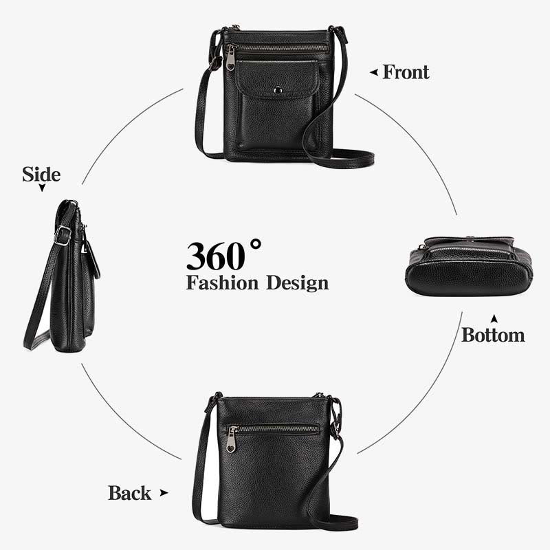 Handytasche mit mehreren Taschen für Damen aus echtem Leder