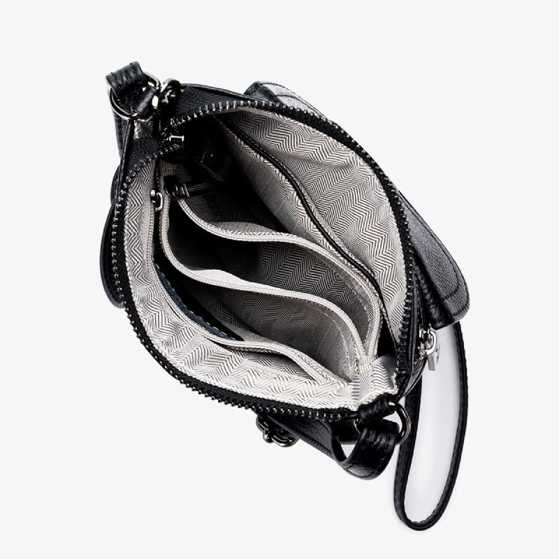 Handytasche mit mehreren Taschen für Damen aus echtem Leder