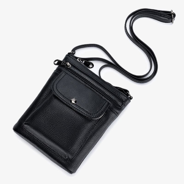 Handytasche mit mehreren Taschen für Damen aus echtem Leder