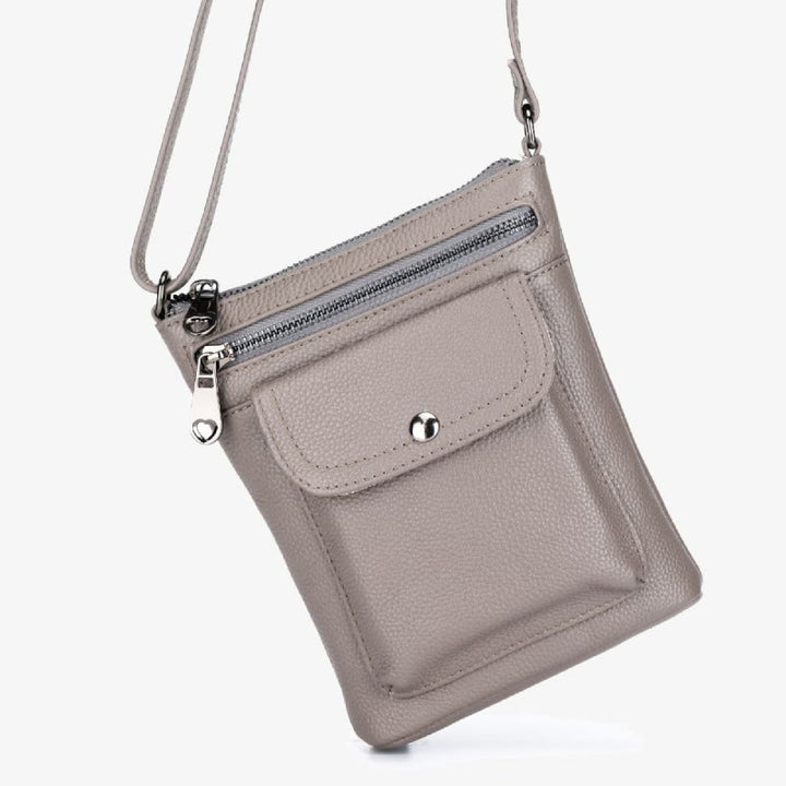 Handytasche mit mehreren Taschen für Damen aus echtem Leder